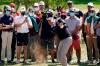 Matt Kuchar hits from the rough on the eighth hole during the first round of the Texas Open golf tournament, Thursday, April 1, 2021, in San Antonio. (AP Photo/Eric Gay)