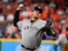 FILE - In this Oct. 20, 2017, file photo, New York Yankees relief pitcher Dellin Betances throws during the eighth inning of Game 6 of baseball's American League Championship Series against the Houston Astros in Houston. The New York Mets have reached an agreement with free-agent reliever Betances on a one-year contract with a player option for 2021. The Mets announced the deal with four-time All Star on Tuesday, Dec. 24, 2019. (AP Photo/Eric Christian Smith, File)