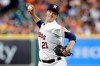 Houston Astros starting pitcher Zack Greinke (21) throws against the Cleveland Indians during the first inning of a baseball game Monday, July 19, 2021, in Houston. (AP Photo/Michael Wyke)