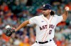 Houston Astros substitute pitcher Kent Emanuel, coming in for injured Jake Odorizzi, throws against the Los Angeles Angels during the first inning of a baseball game Saturday, April 24, 2021, in Houston. (AP Photo/Michael Wyke)