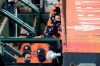 Houston Astros players leave the dugout as they walk out in protest of racial injustice before their baseball game against the Oakland Athletics, Friday, Aug. 28, 2020, in Houston. (AP Photo/Michael Wyke)