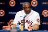 New Houston Astros manager Dusty Baker speaks during a baseball press conference at Minute Maid Park, Thursday, Jan. 30, 2020, in Houston. (AP Photo/Michael Wyke)