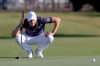 Carlos Ortiz looks over his line on the 10th green during the second round of the Houston Open golf tournament Friday, Nov, 6, 2020, in Houston. (AP Photo/Michael Wyke)