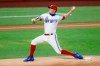 Texas Rangers starting pitcher Kolby Allard throws to the Los Angeles Angels in the first inning of a baseball game in Arlington, Texas, Saturday, Aug. 8, 2020. (AP Photo/Tony Gutierrez)