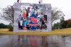 Rain falls during a weather delay in the final round of the U.S. Women's Open golf tournament, Sunday, Dec. 13, 2020, in Houston. (AP Photo/David J. Phillip)