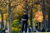Amy Olson checks her yardage book on the 17th hole during the third round of the U.S. Women's Open golf tournament, Saturday, Dec. 12, 2020, in Houston. (AP Photo/David J. Phillip)