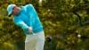 Rory McIlroy, of Northern Ireland, plays his shot from the second tee during the final round of the US Open Golf Championship, Sunday, Sept. 20, 2020, in Mamaroneck, N.Y. (AP Photo/Charles Krupa)