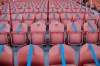 Seating is taped off to meet social distancing needs before the start of the NWSL Challenge Cup soccer match between the Portland Thorns FC and the North Carolina Courage at Zions Bank Stadium Saturday, June 27, 2020, in Herriman, Utah. (AP Photo/Rick Bowmer)