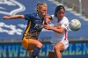 Utah Royals FC defender Madeline Nolf, left, battles with OL Reign midfielder Shirley Cruz, right, during the first half of an NWSL Challenge Cup soccer match at Zions Bank Stadium Wednesday, July 8, 2020, in Herriman, Utah. (AP Photo/Rick Bowmer)