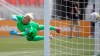 Houston Dash goalkeeper Jane Campbell is scored against by a Utah Royals FC free kick during the second half of an NWSL Challenge Cup soccer match at Zions Bank Stadium Tuesday, June 30, 2020, Herriman, Utah. (AP Photo/Rick Bowmer)