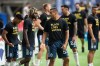 Vancouver Whitecaps' Ali Adnan, centre, talks with Leonard Owusu, second left, as players wear Black Lives Matter t-shirts while warming up before an MLS soccer game against Toronto FC in Vancouver, on Saturday, September 5, 2020. THE CANADIAN PRESS/Darryl Dyck