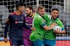 Seattle Sounders midfielder Cristian Roldan, right, greets forward Jordan Morris, second from right, after Morris assisted him on a goal that was called back due to Morris being off-sides during the second half of an MLS soccer match against the Chicago Fire, Sunday, March 1, 2020, in Seattle. (AP Photo/Ted S. Warren)