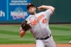 Baltimore Orioles starting pitcher John Means throws against the Seattle Mariners during the seventh inning of a baseball game, Wednesday, May 5, 2021, in Seattle. (AP Photo/Ted S. Warren)