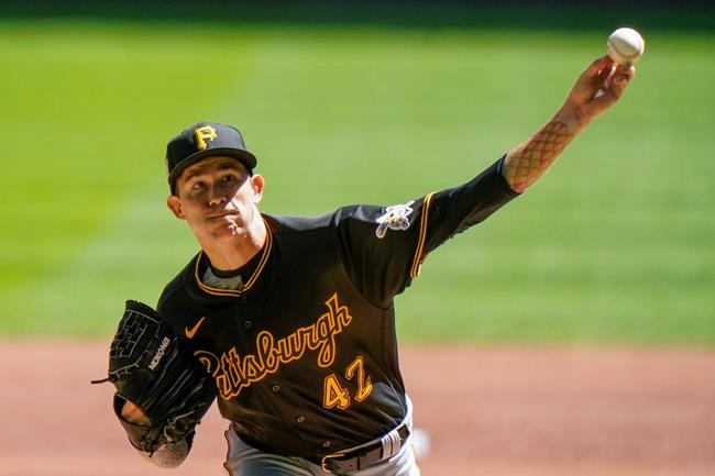 Pittsburgh Pirates starting pitcher Steven Brault throws during the first inning of a baseball game against the Milwaukee Brewers Sunday, Aug. 30, 2020, in Milwaukee. (AP Photo/Morry Gash)