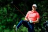 Jordan Spieth reacts to his drive on the second hole during the second round of the Workday Charity Open golf tournament, Friday, July 10, 2020, in Dublin, Ohio. (AP Photo/Darron Cummings)
