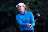 Germany's Esther Henseleit on the tenth tee during day two of the Ladies Scottish Open at The Renaissance Club, North Berwick, Scotland, Friday Aug. 14, 2020. (Jane Barlow/PA via AP)