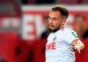 FILE - In this file photo dated Friday, Aug.23, 2019, Cologne's Birger Verstraete during the German Bundesliga soccer match against Borussia Dortmund, in Cologne, Germany. Cologne said Sunday May 3, 2020, that Verstraete had given a false impression about training safety measures to protect against the coronavirus at the club, in an interview he gave Saturday with Belgian TV station VTM. (AP Photo/Martin Meissner, FILE)