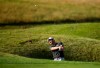 Spain's Alejandro Canizares chips out of a bunker on the 3rd during the day one of the Wales Open golf tournament at Celtic Manor Resort, near Newport, Wales, Thursday Aug. 20, 2020. (Tim Goode/PA via AP)