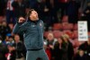 Southampton manager Ralph Hasenhuttl celebrates at full time against Tottenham, during the English Premier League soccer match between Southampton and Tottenham Hotspur at St Mary's Stadium in Southampton, England, Wednesday Jan. 1, 2020. (Mark Kerton/PA via AP)