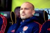 Arsenal's interim head coach Freddie Ljungberg looks out during the match against Norwich City, during their English Premier League soccer match at Carrow Road in Norwich, England, Sunday Dec. 1, 2019. (Adam Davy/PA via AP)