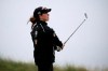 Spain's Nuria Iturrioz tees off from the 12th during day one of the Ladies Scottish Open golf tournament at The Renaissance Club, North Berwick, Scotland, Thursday Aug. 13, 2020. (Jane Barlow/PA via AP)