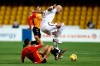 Simone Zaza of Torino, top, in action with Gianluca Caprari of Benevento during their Italian Serie A soccer match between Benevento and Torino, at the Ciro Vigorito Stadium in Benevento, Italy, Friday, Jan. 22, 2021. (Alessandro Garofalo/LaPresse via AP)