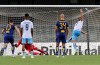 Immobile Ciro scores a goal from a penalty to bring the score to 1-1 against Hellas Verona, during Italian Serie A soccer match between Verona and Lazio, at the Bentegodi stadium, in Verona, Italy, Sunday, July 26, 2020. (Paola Garbuio/Lapresse via AP)