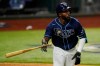 Tampa Bay Rays' Randy Arozarena watches his home run against the Los Angeles Dodgers during the fourth inning in Game 4 of the baseball World Series Saturday, Oct. 24, 2020, in Arlington, Texas. (AP Photo/Eric Gay)
