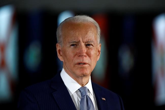FILE - In this March 10, 2020, file photo Democratic presidential candidate former Vice President Joe Biden speaks to members of the press at the National Constitution Center in Philadelphia. Biden said Friday, May 29, that the
