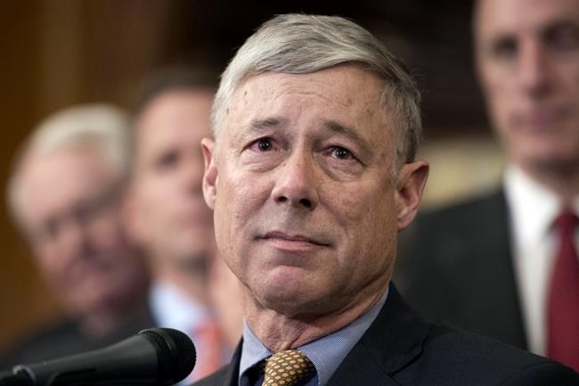 FILE - In this Dec. 8, 2016, file photo, Rep. Fred Upton, R-Mich., speaks on Capitol Hill in Washington. Upton told reporters Friday on Capitol Hill he has “not seen any evidence of fraud that would overturn 150,000 and some votes.” (AP Photo/Cliff Owen, File)