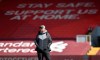 Liverpool's manager Jurgen Klopp stands ahead of he English Premier League soccer match between Liverpool and Newcastle United at Anfield stadium in Liverpool, England, Saturday, April 24, 2021. (David Klein, Pool via AP)