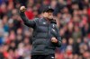 Liverpool's manager Jurgen Klopp celebrates at the end of the English Premier League soccer match between Liverpool and Bournemouth at Anfield stadium in Liverpool, England, Saturday, March 7, 2020. Liverpool won 2-1. (AP Photo/Jon Super)