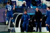Chelsea's head coach Thomas Tuchel, 2nd right, reacts as Chelsea's Christian Pulisic, left, celebrates after scoring the opening goal during the Champions League semifinal first leg soccer match between Real Madrid and Chelsea at the Alfredo di Stefano stadium in Madrid, Spain, Tuesday, April 27, 2021. (AP Photo/Bernat Armangue)
