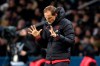 PSG's head coach Thomas Tuchel reacts during the League One soccer match between Paris Saint Germain and Lyon at the Parc des Princes stadium in Paris, Sunday, Feb. 9, 2020. (AP Photo/Thibault Camus)