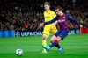 Corrects goal number, Barcelona's Antoine Griezmann scores his side's third goal during a Champions League group F soccer match between Barcelona and Dortmund at the Camp Nou stadium in Barcelona, Spain, Wednesday, Nov. 27, 2019. (AP Photo/Emilio Morenatti)