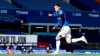 Everton's James Rodriguez celebrates after scoring his side's second goal during the English Premier League soccer match between Everton and West Bromwich Albion at Goodison Park in Liverpool, England Saturday, Sept. 19, 2020. (Nick Potts/Pool via AP)