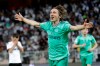 Real Madrid's Luka Modric celebrates after scoring his side's third goal during the Spanish Super Cup semifinal soccer match between Real Madrid and Valencia at King Abdullah stadium in Jiddah, Saudi Arabia, Wednesday, Jan. 8, 2020. (AP Photo/Hassan Ammar)
