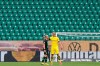 Dortmund's Erling Haaland greets Wolfsburg's Xaver Schlager, left, at the end of the German Bundesliga soccer match between VfL Wolfsburg and Borussia Dortmund in Wolfsburg, Germany, Saturday, May 23, 2020. The German Bundesliga is the world's first major soccer league to resume after a two-month suspension because of the coronavirus pandemic. Dortmund won 2-0. (AP Photo/Michael Sohn, Pool)