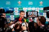 Spain coach Luis Enrique talks to journalists after the draw for the UEFA Euro 2020 soccer tournament finals in Bucharest, Romania, Saturday, Nov. 30, 2019. (AP Photo/Petr David Josek)