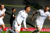 Leeds United's Rodrigo, center, celebrates after scoring his side's first goal during the English Premier League soccer match between Leeds United and Manchester City at Elland Road in Leeds, England, Saturday, Oct. 3, 2020. (Cath Ivill/Pool via AP)