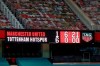 A display show the score at the end of the English Premier League soccer match between Manchester United and Tottenham Hotspur at Old Trafford in Manchester, England, Sunday, Oct. 4, 2020. (Alex Livesey/Pool via AP)