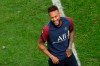PSG's Neymar talks with head coach Thomas Tuchel during a training session at the Luz stadium in Lisbon, Saturday Aug. 22, 2020. PSG will play Bayern Munich in the Champions League final soccer match on Sunday. (AP Photo/Manu Fernandez, Pool)