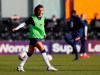 Tottenham Hotspur's Alex Morgan warms up ahead of the the English Women's Super League soccer match between Tottenham Hotspur and Reading at the Hive stadium in London Saturday, Nov. 7, 2020. (AP Photo/Alastair Grant)