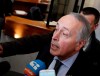 FILE - In this file photo taken on Nov. 20, 2017, Giancarlo Abete arrives for a meeting at the Italian Football Federation headquarters in Rome. Former Italian football federation president Giancarlo Abete was named emergency commissioner of Serie A on Wednesday, Dec. 18, 2019. Abete was selected at a federation board meeting, a day after previous commissioner Mario Cicala resigned from the job. (AP Photo/Andrew Medichini)