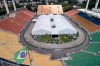 Workers set up a temporary field hospital to treat patients who have COVID-19 inside Pacaembu stadium in Sao Paulo, Brazil, Monday, March 30, 2020. (AP Photo/Andre Penner)