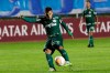 Gabriel Menino of Brazil's Palmeiras kicks the ball during a Copa Libertadores soccer match against Bolivia's Bolivar in La Paz, Bolivia, Wednesday, Sept. 16, 2020. (David Mercado/Pool via AP )