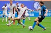 Inter Milan's Matteo Darmian, right, controls the ball before scoring the opening goal, during a Serie A soccer match between Inter Milan and Cagliari at the San Siro stadium in Milan, Italy, Sunday, April 11, 2021. (AP Photo/Luca Bruno)
