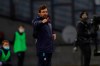 Marseille's head coach Andre Villas-Boas gestures during the French League One soccer match between Marseille and Nimes at the Veledrome stadium in Marseille, France, Saturday, Jan.16, 2021. (AP Photo/Daniel Cole)