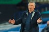Everton's manager Carlo Ancelotti reacts during the English League Cup round of 16 soccer match between Everton and West Ham at the Goodison Park stadium in Liverpool, England, Wednesday, Sept. 30, 2020. (Alex Livesey, Pool via AP)