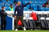 Manchester City's head coach Pep Guardiola gestures during the English Premier League soccer match between Brighton and Manchester City at the Falmer stadium in Brighton, England, Saturday, July 11, 2020. (Julian Finney/Pool via AP)